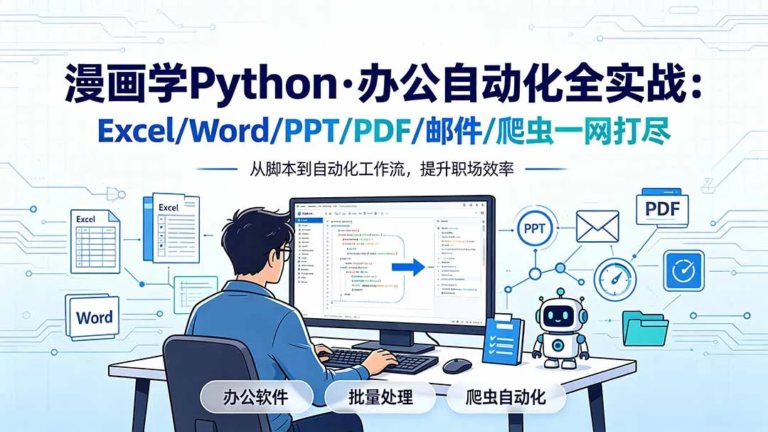 漫画学Python·办公自动化全实战：Excel/Word/PPT/PDF/邮件/爬虫一网打尽-北极星资源库
