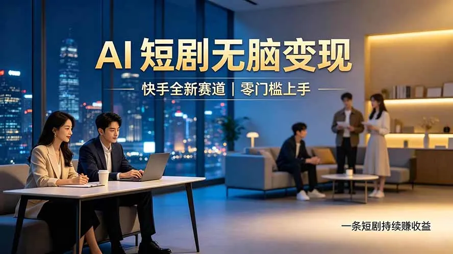 别乱找副业了,快手 AI 短剧零门槛长久被动增收-北极星资源库