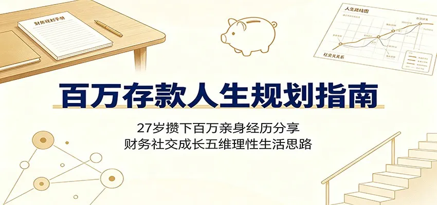 百万存款人生规划指南：27岁攒下百万亲身经历分享，财务社交成长五维理性生活思路-北极星资源库