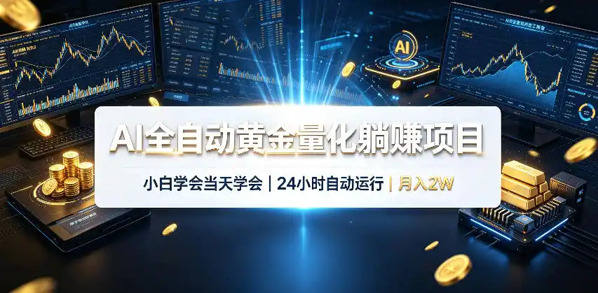 AI全自动黄金量化躺賺项目,24小时自动运行,月入2W!-北极星资源库