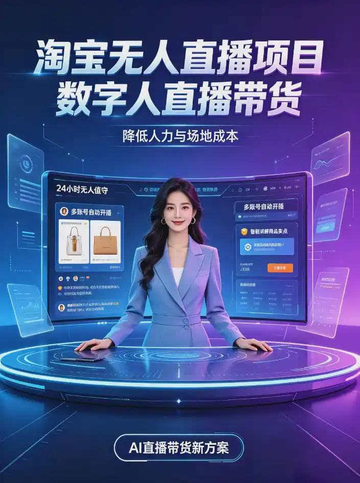 淘宝AI无人直播带货，24小时自动开播低门槛副业，无需真人长时间出镜，持续引流出单【揭秘】-北极星资源库