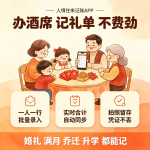 人情账本安卓版随礼记账APP酒席礼簿离线无广告人情往来记录软件-北极星资源库