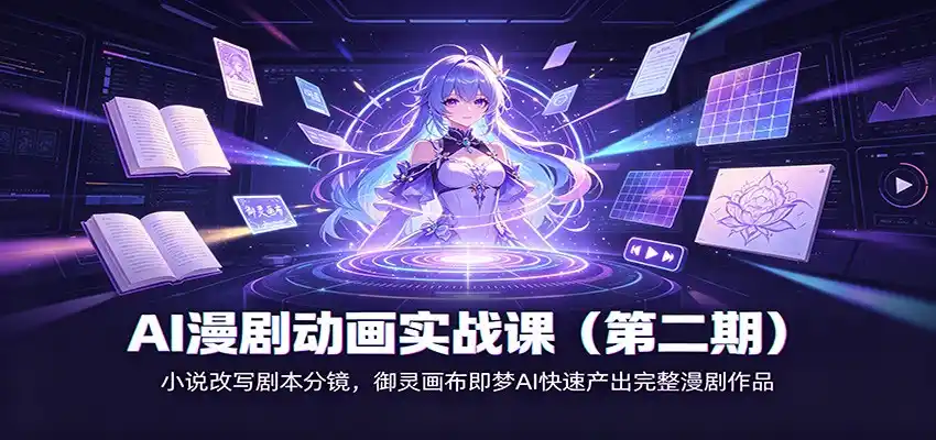AI漫剧动画实战课(第二期)：小说改写剧本分镜，御灵画布即梦AI快速产出完整漫剧作品-北极星资源库