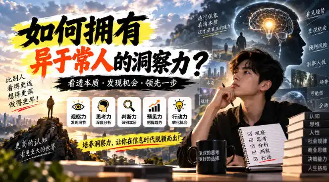 某公众号付费文章:如何拥有异于常人的洞察力?-北极星资源库