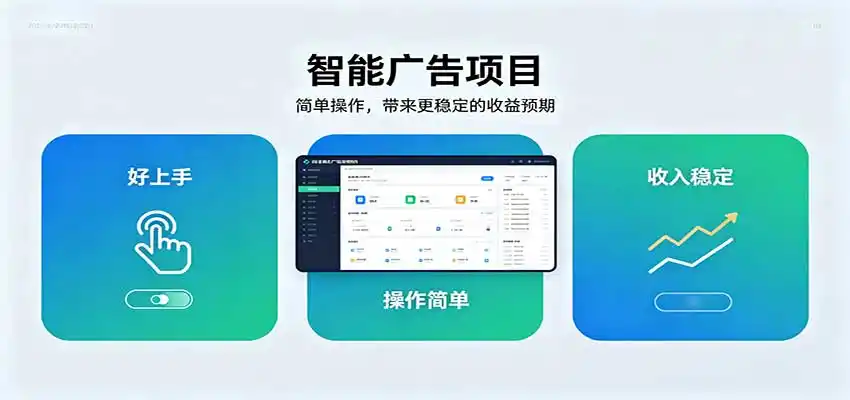 智能广告挂机项目，操作简单上手快，收益稳定可持续。稳定日入300+-北极星资源库