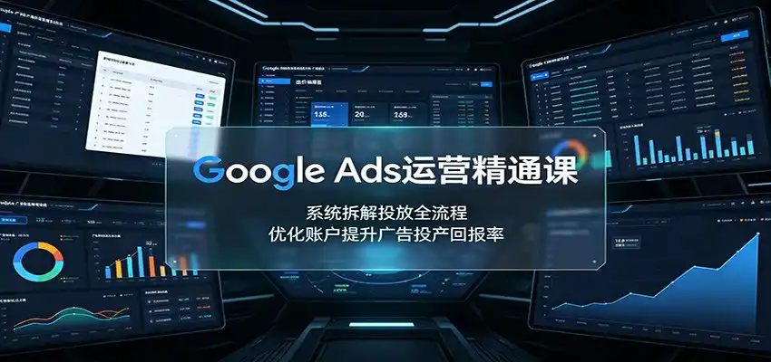 Google Ads运营精通课：系统拆解投放全流程，优化账户提升广告投产回报率-北极星资源库