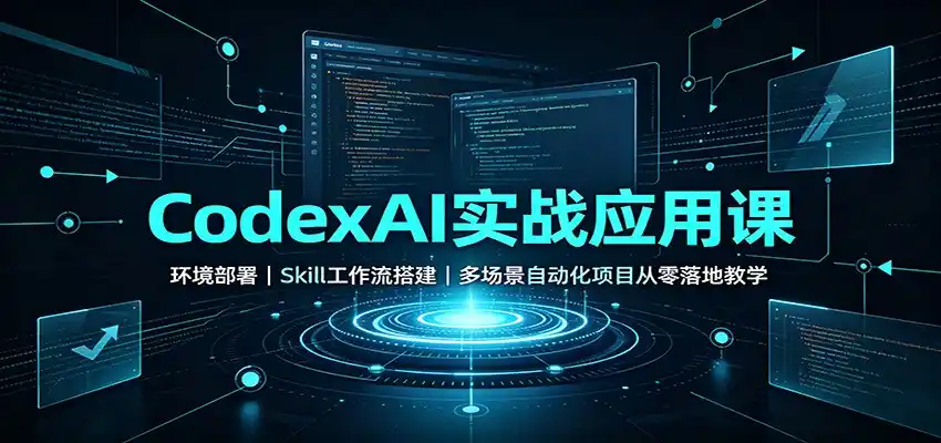 CodexAI实战应用课：环境部署Skill工作流搭建，多场景自动化项目从零落地教学-北极星资源库