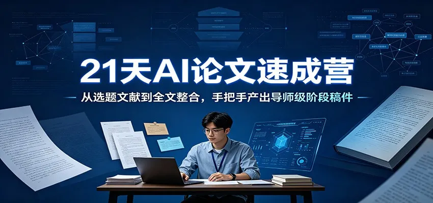 21天AI论文速成营:从选题文献到全文整合,手把手产出导师级阶段稿件-北极星资源库
