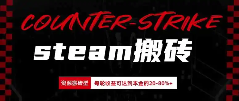 Steam搬砖，每轮收益为本金的20-80%，平均每天仅需半小时，新人轻松上手-北极星资源库
