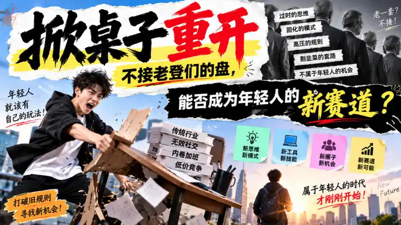 某公众号付费文章：掀桌子重开，不接老登们的盘，能否成为年轻人的新赛道？-北极星资源库
