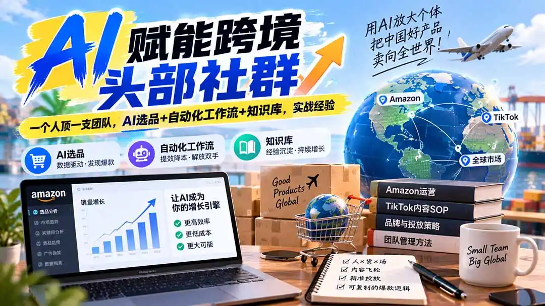 AI赋能跨境头部社群-更新9月：一个人顶一支团队，AI选品+自动化工作流+知识库，实战经验-北极星资源库