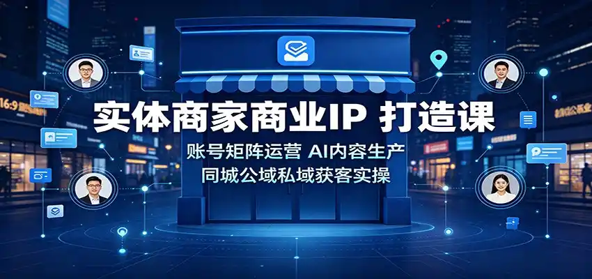 实体商家商业IP打造课：账号矩阵运营，AI内容生产，同城公域私域获客实操-北极星资源库